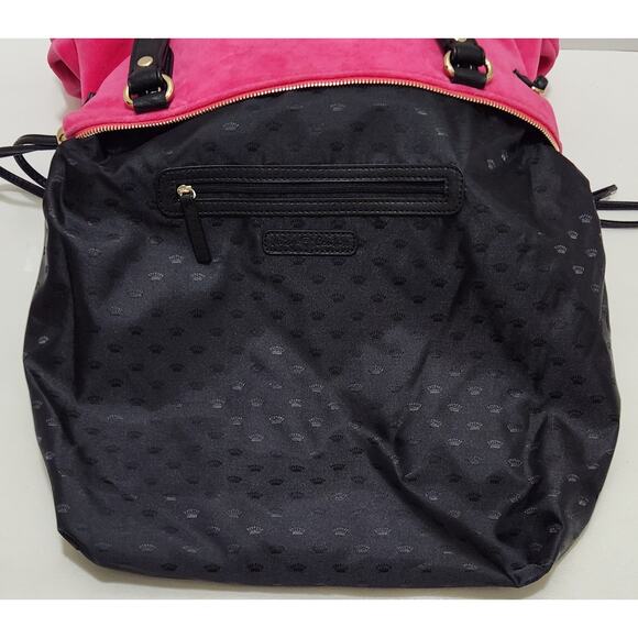 Hot Pink Juicy Couture Purse Zip Top Bag Handbag Y2K Velour Vintage - Picture 8 of 16